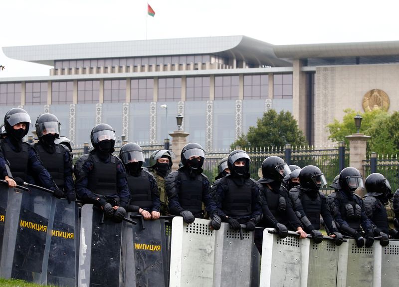 &copy; Reuters. Opposition demonstration to protest against presidential election results in Minsk