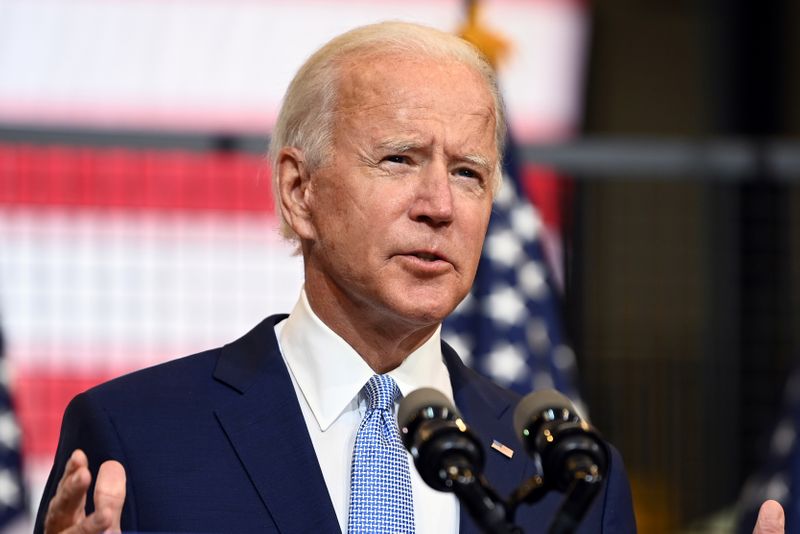 &copy; Reuters. U.S. Democratic presidential nominee Joe Biden holds campaign event in Pittsburgh, Pennsylvania