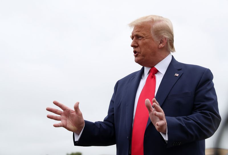 &copy; Reuters. U.S. President Trump departs Washington on travel to Illinois and Wisconsin at Joint Base Andrews in Maryland