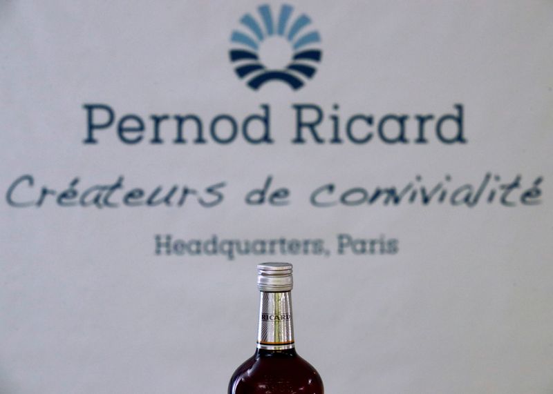 © Reuters. PERNOD RICARD PRUDENT APRÈS UN EXERCICE 2019-2020 IMPACTÉ PAR LE COVID-19