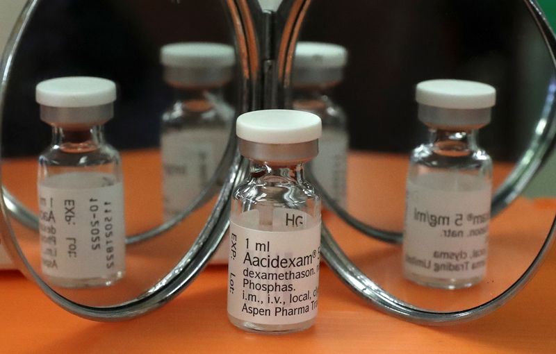 © Reuters. An ampoule of Dexamethasone is seen in this picture illustration