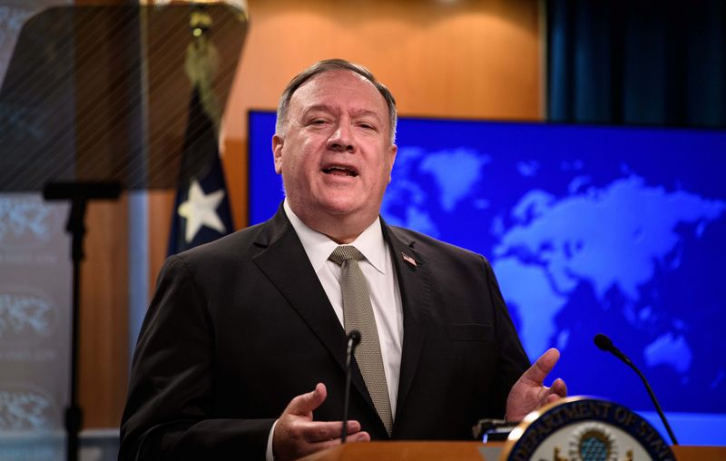 &copy; Reuters. U.S. Secretary of State Mike Pompeo conducts a news conference at the State Department