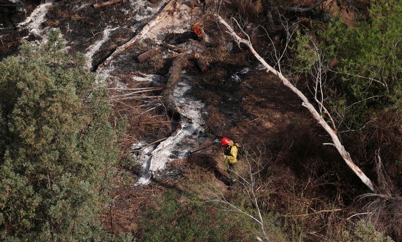 &copy; Reuters. Incêndio em região pantanosa em margem do rio Paraná perto de San Lorezeno, em Santa Fé, na Argentina