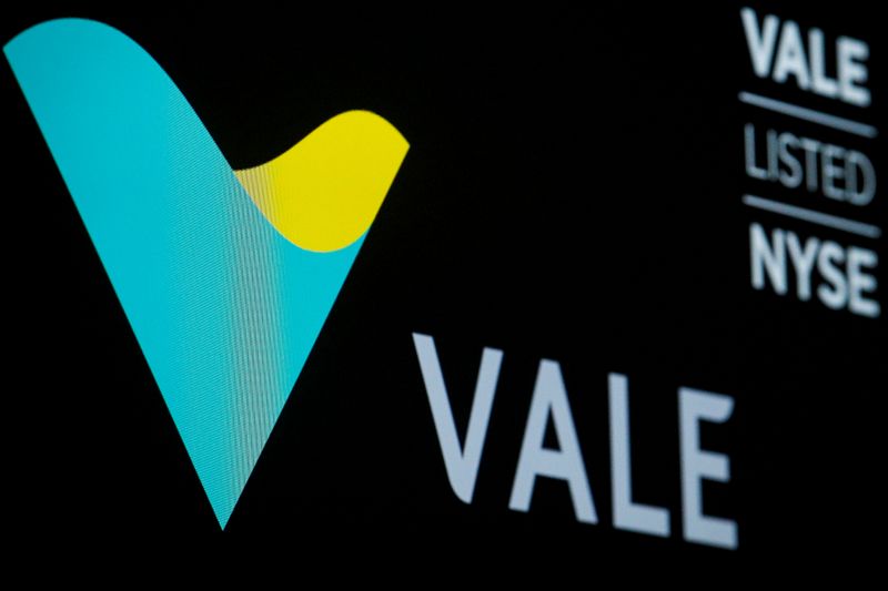 &copy; Reuters. Brazilian mining company Vale S.A. logo and trading symbol are displayed on a screen at the NYSE in New York