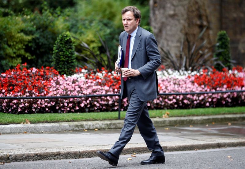 &copy; Reuters. Conservative MP Greg Hands walks outside Downing Street in London