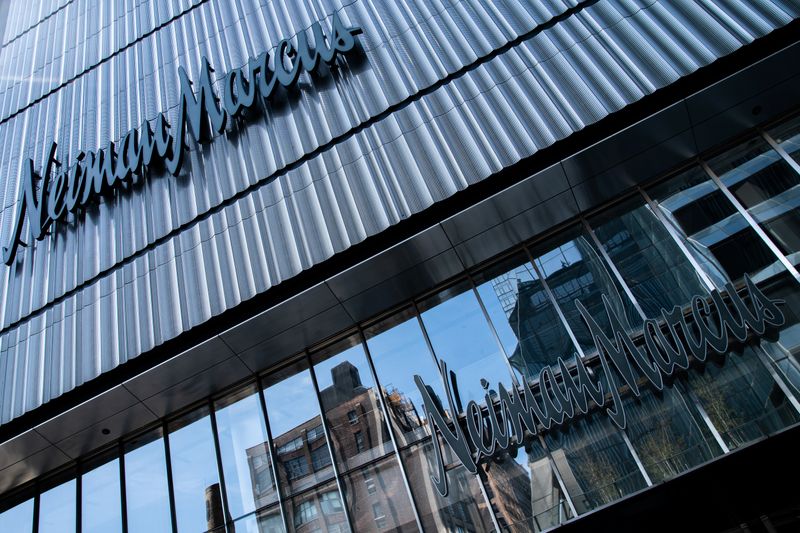 &copy; Reuters. The signages outside the Neiman Marcus store are seen in New York