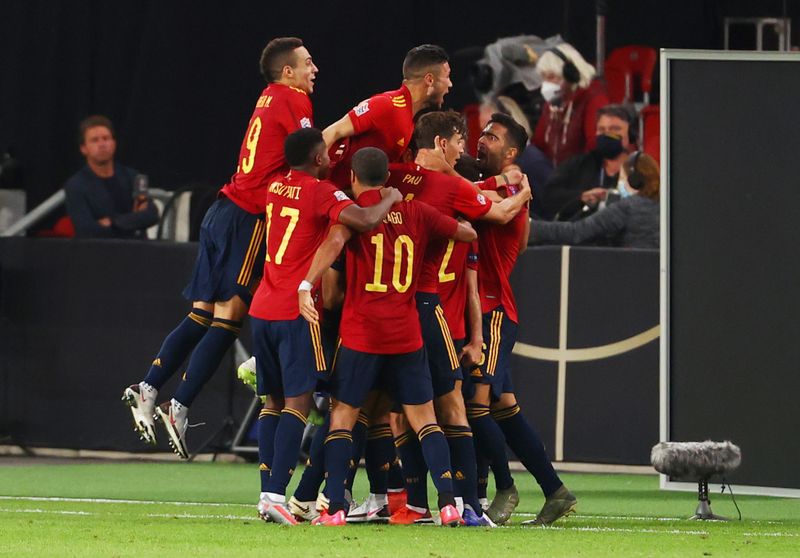 &copy; Reuters. هدف قاتل يمنح إسبانيا التعادل 1-1 مع ألمانيا في دوري الأمم