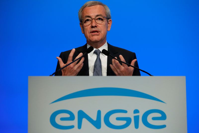 &copy; Reuters. Jean-Pierre Clamadieu, newly-appointed board chairman, speaks at French gas and power group Engie&apos;s annual general shareholders meeting ahead of voting in Paris