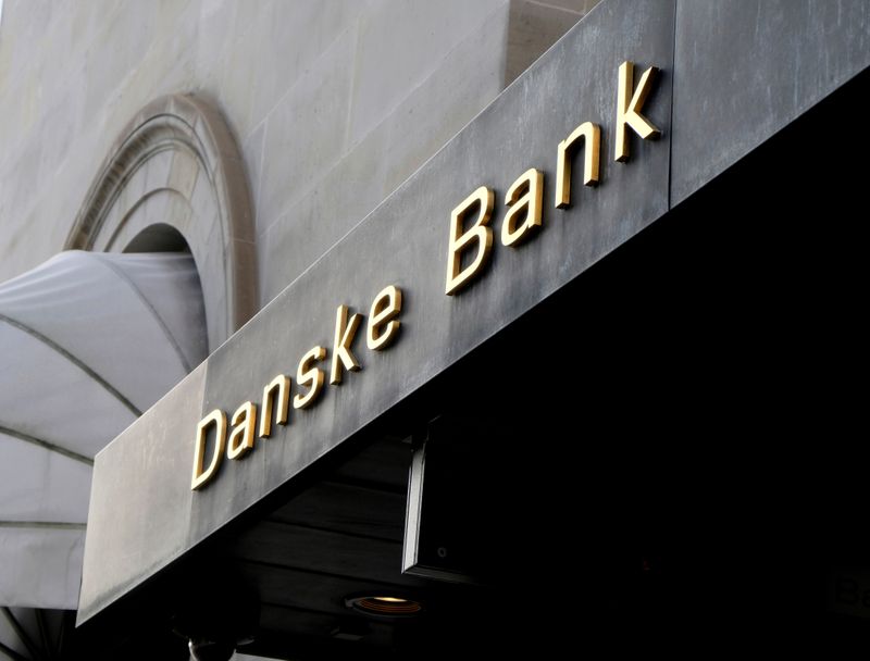 &copy; Reuters. FILE PHOTO: A Danske bank sign is seen on a bank&apos;s headquarters in Copenhagen