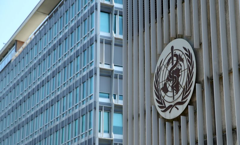&copy; Reuters. A logo is pictured on the headquarters of the WHO in Geneva