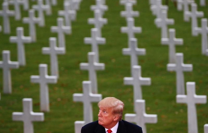 © Reuters. 100th anniversary commemoration of the Armistice, in Paris