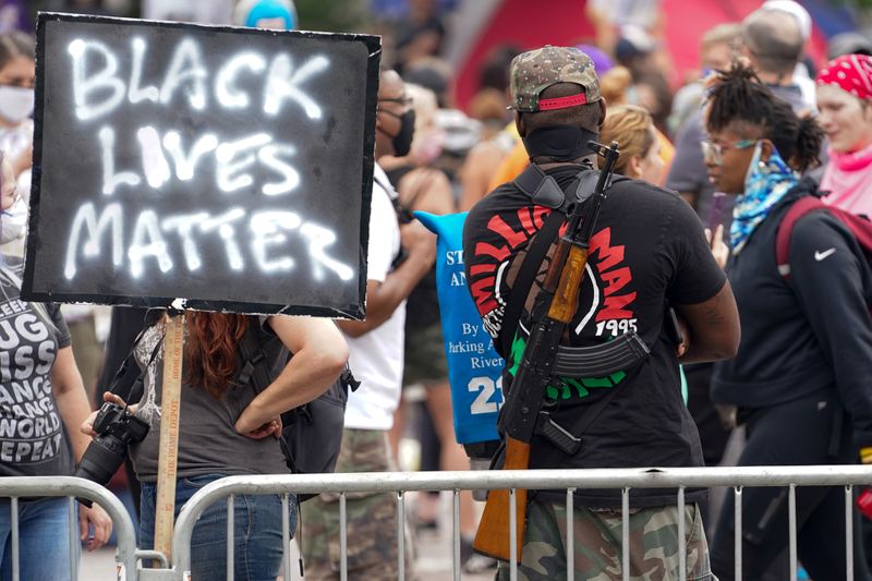 &copy; Reuters. Hundreds gather to protest the death of Breonna Taylor and other forms of racial injustices in Louisville