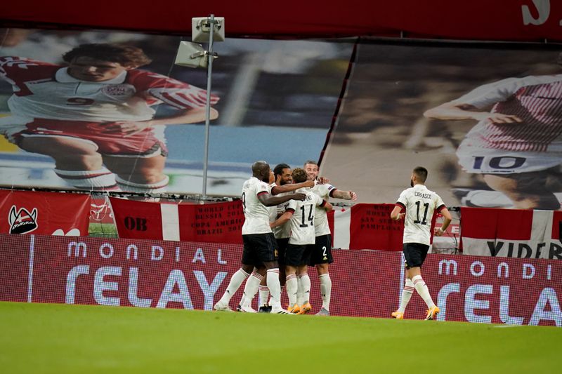 © Reuters. بلجيكا الرائعة تفوز بسهولة 2-صفر على الدنمرك في دوري الأمم