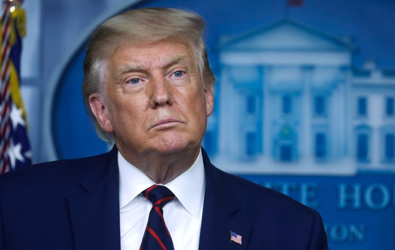 © Reuters. FILE PHOTO: U.S. President Trump holds news conference at the White House in Washington