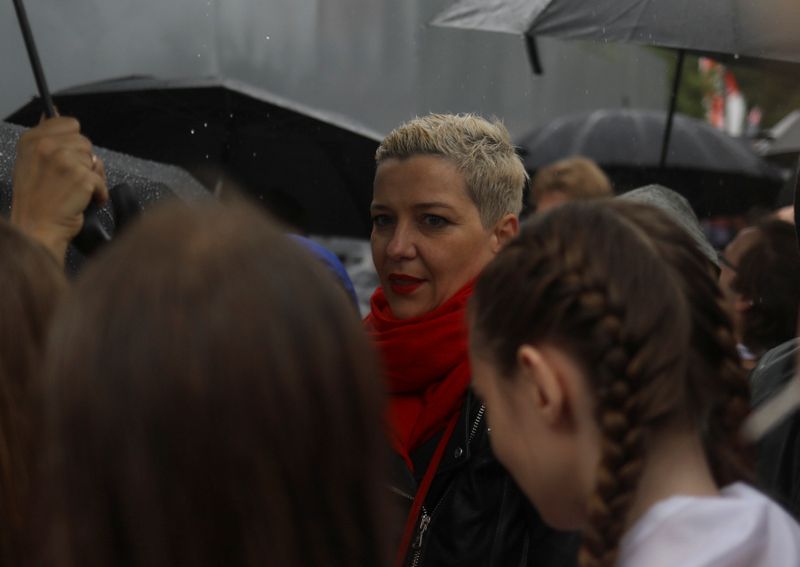 &copy; Reuters. People attend an opposition rally to reject the presidential election results in Minsk