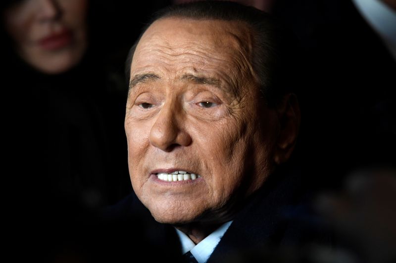 &copy; Reuters. Former Italian Prime Minister and leader of the Forza Italia party Silvio Berlusconi attends a rally ahead of a regional election in Emilia-Romagna, in Ravenna