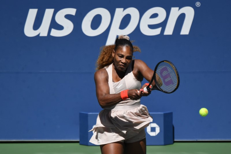 Serena battles past Sakkari to reach U.S. Open quarters