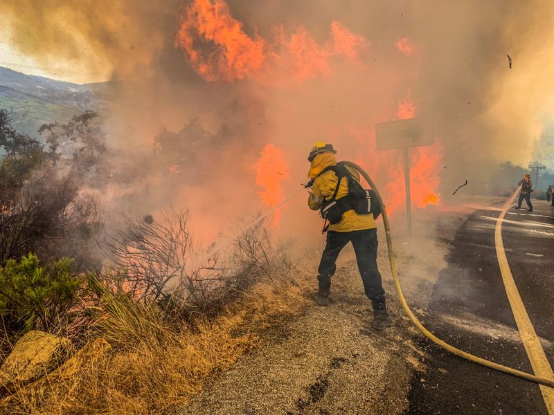 © Reuters. カリフォルニアの大規模山火事、記録的熱波で鎮火のめど立たず