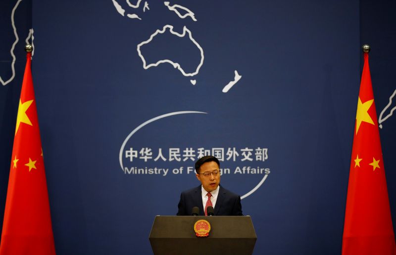 &copy; Reuters. Chinese Foreign Ministry spokesman Zhao Lijian attends a news conference in Beijing