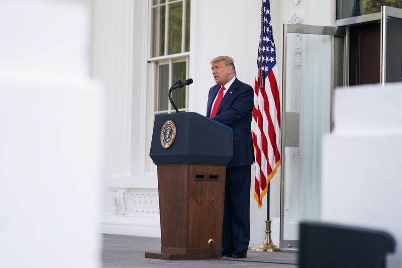 &copy; Reuters. President Donald Trump Deliver Remarks Outside White House