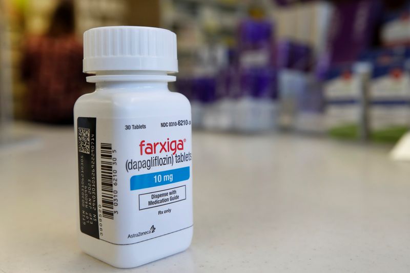&copy; Reuters. El fármaco para la diabetes Farxiga (dapagliflozina) en una farmacia de Provo, Utah