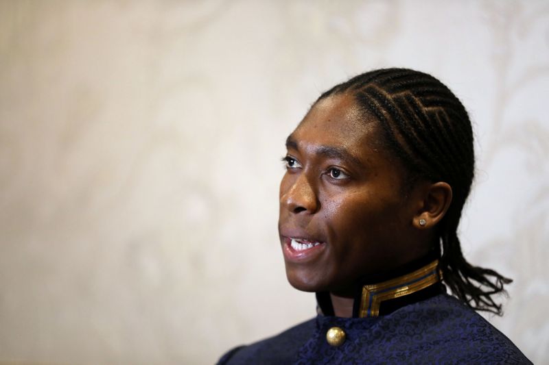 &copy; Reuters. South African athlete Semenya speaks at a women&apos;s conference in Johannesburg