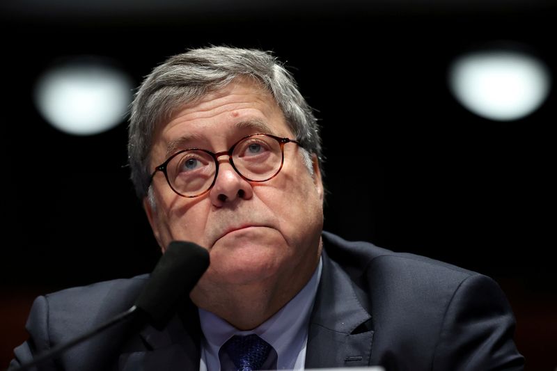 &copy; Reuters. FILE PHOTO: Attorney General Barr Testifies Before House Judiciary Committee, in Washington