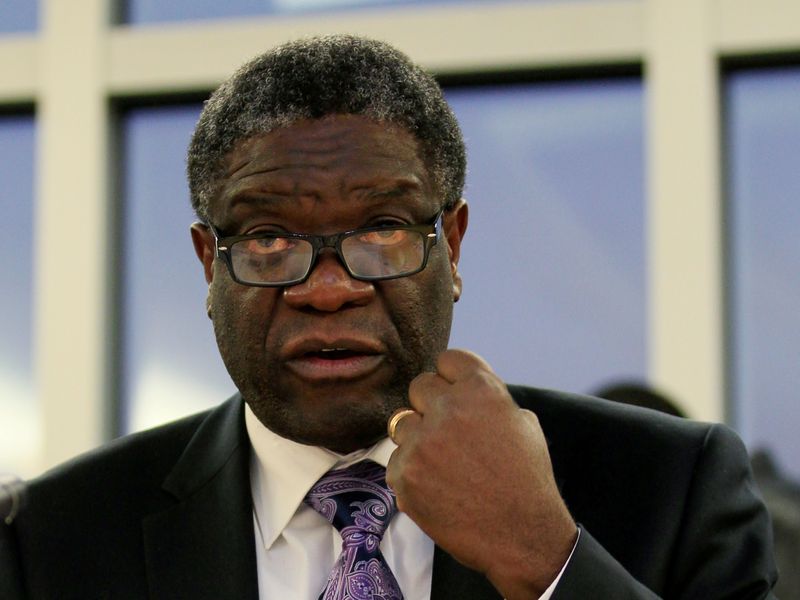 &copy; Reuters. FILE PHOTO: FILE PHOTO: Nobel-prize nominated Congolese gynaecologist Denis Mukwege holds a news conference at the European Parliament in Brussels