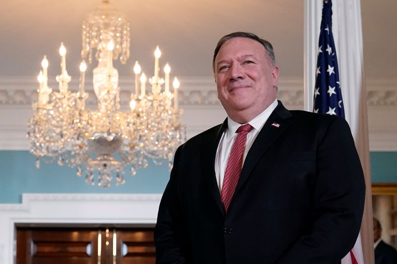 &copy; Reuters. U.S. Secretary of State Pompeo meets Kosovo&apos;s Prime Minister Hoti in Washington