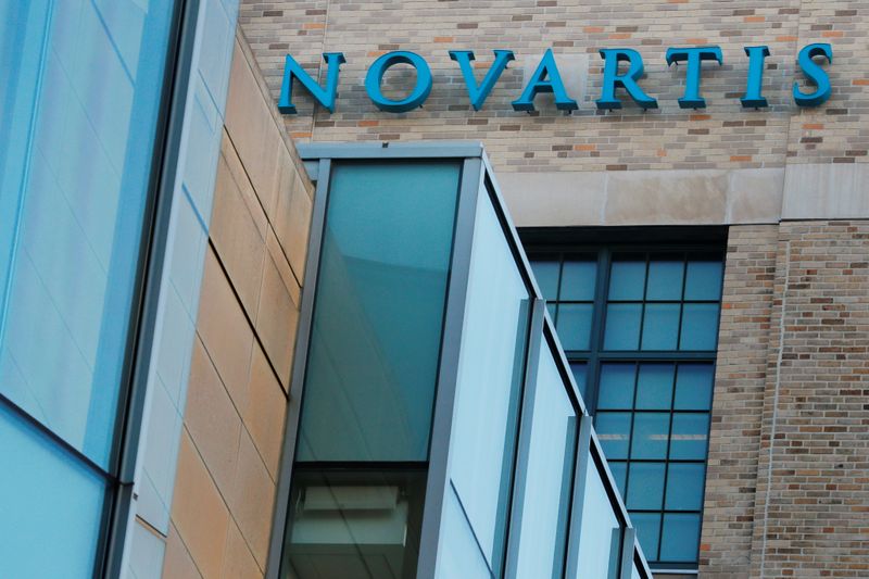© Reuters. A sign marks Novartis' Institutes for Biomedical Research in Cambridge