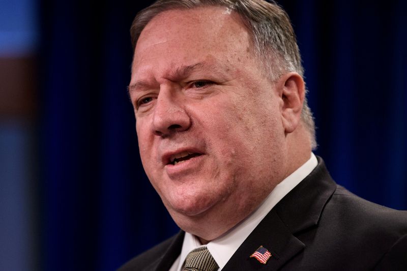 &copy; Reuters. FILE PHOTO: U.S. Secretary of State Mike Pompeo conducts a news conference at the State Department