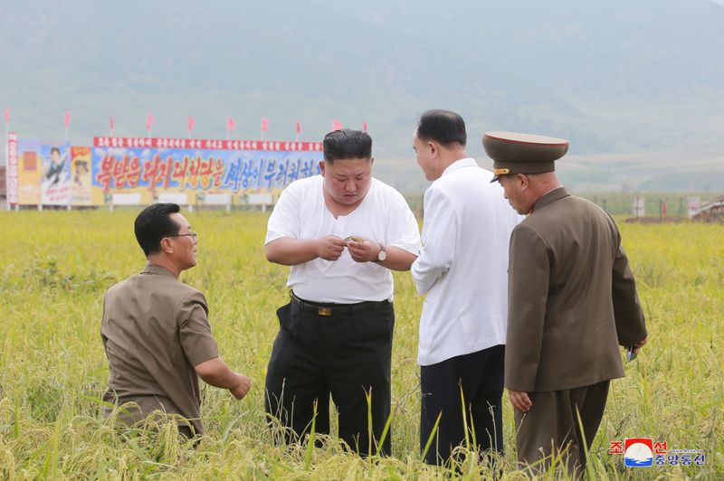 &copy; Reuters. وكالة : زعيم كوريا الشمالية يتفقد إعادة البناء في منطقة تضررت من الفيضانات