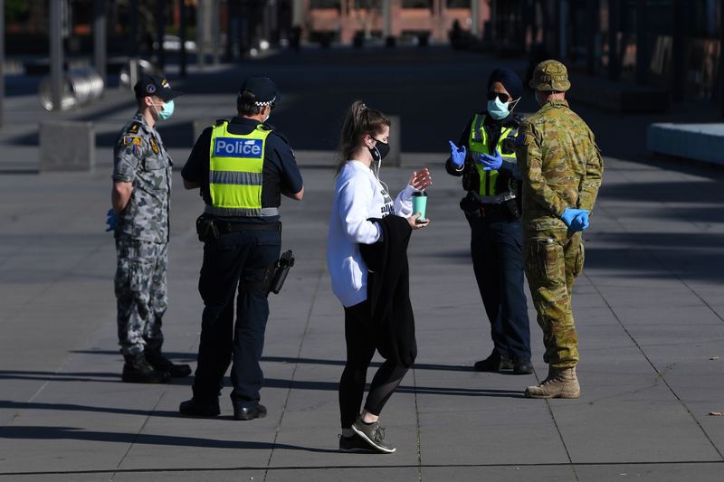 &copy; Reuters. The city operates under lockdown to curb the spread of COVID-19 in Melbourne