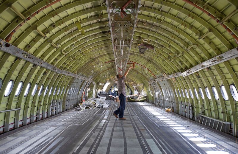 © Reuters. An empty A310 airplane at recycling company Aerocycle in Mirabel