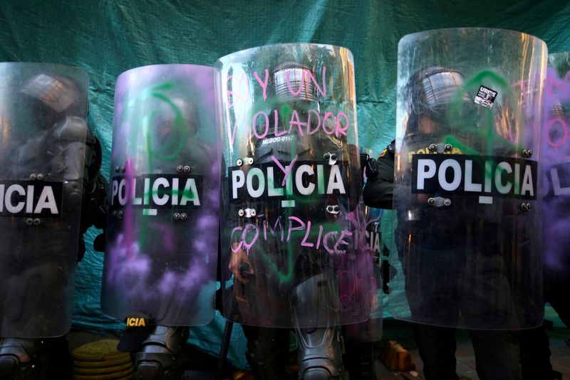 &copy; Reuters. FILE PHOTO: Protests against police brutality in Bogota