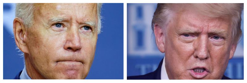 &copy; Reuters. FILE PHOTO: A combination picture shows democratic U.S. presidential nominee and former Vice President Joe Biden and U.S. President Donald Trump