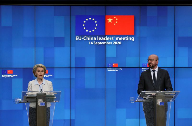 © Reuters. الاتحاد الأوروبي يبلغ الرئيس الصيني 