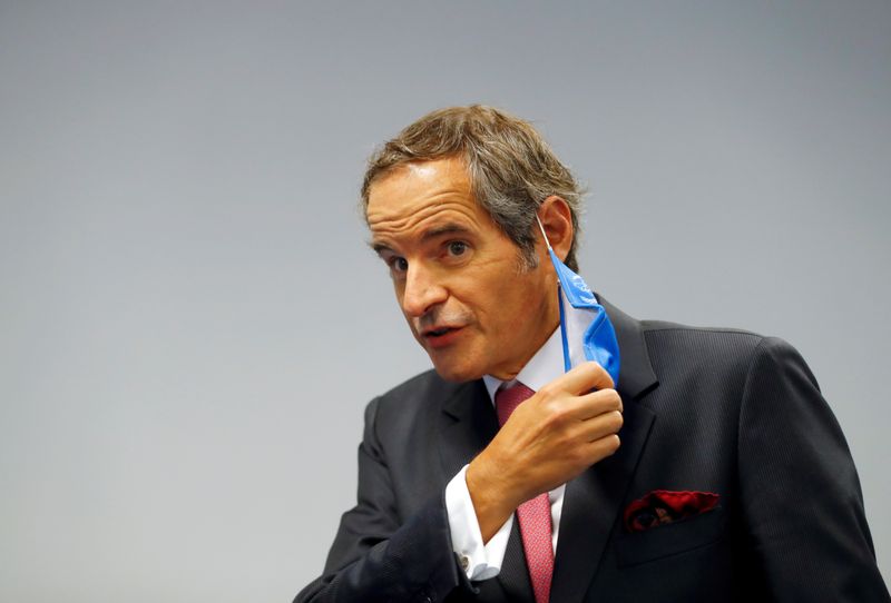 &copy; Reuters. IAEA Director General Grossi arrives for a news conference in Vienna