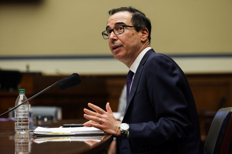 &copy; Reuters. U.S. Treasury Secretary Mnuchin testifies before House Select Subcommittee on the Coronavirus Crisis