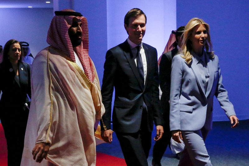 © Reuters. FILE PHOTO: Saudi Arabia's Deputy Crown Prince Mohammed bin Salman escorts White House senior advisors Jared Kushner and Ivanka Trump at the Global Center for Combatting Extremist Ideology in Riyadh, Saudi Arabia