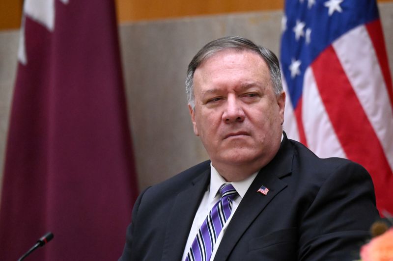 &copy; Reuters. U.S. Secretary of State Pompeo hosts third annual U.S.-Qatar Strategic Dialogue is held at the State Department in Washington