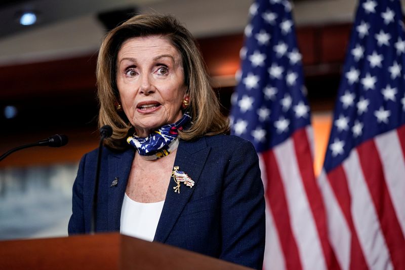 &copy; Reuters. Speaker of the House Nancy Pelosi (D-CA) speaks to the media on Capitol Hill in Washington