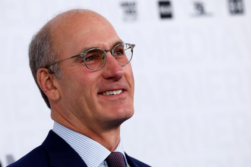 &copy; Reuters. FILE PHOTO: John Stankey, CEO of WarnerMedia poses as he arrives at the WarnerMedia Upfront event in New York