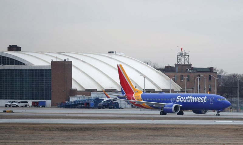 &copy; Reuters. Southwest Airlines Co. Boeing 737 MAX 8 aircraft at Midway International Airport in Chicago