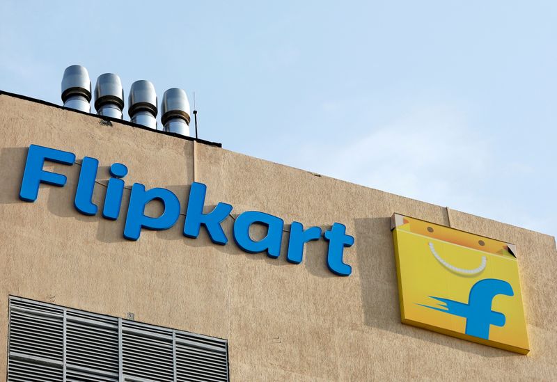 &copy; Reuters. FILE PHOTO: The logo of Flipkart is seen on the company&apos;s office in Bengaluru