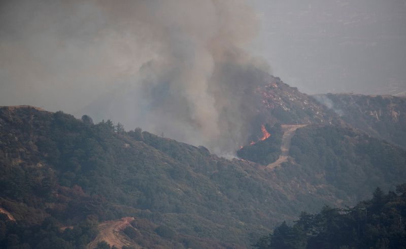 &copy; Reuters. Incêndio florestal em Los Angeles, na Califórnia