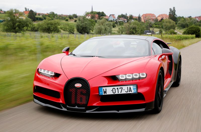 &copy; Reuters. A Bugatti Chiron sports car drive is driven on a road near Molsheim