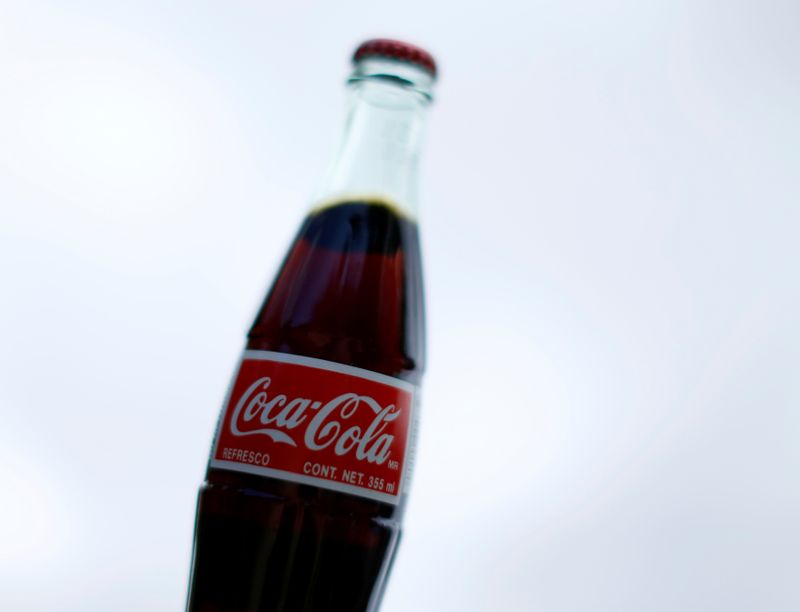 &copy; Reuters. FILE PHOTO: A bottle of Coca-Cola is shown in this photo illustration in Encinitas, California