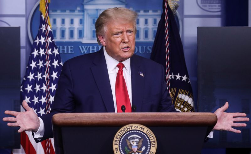 &copy; Reuters. FILE PHOTO: U.S. President Trump holds news conference at the White House in Washington