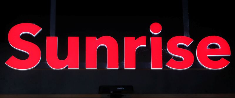 &copy; Reuters. Логотип компании Sunrise в Цюрихе